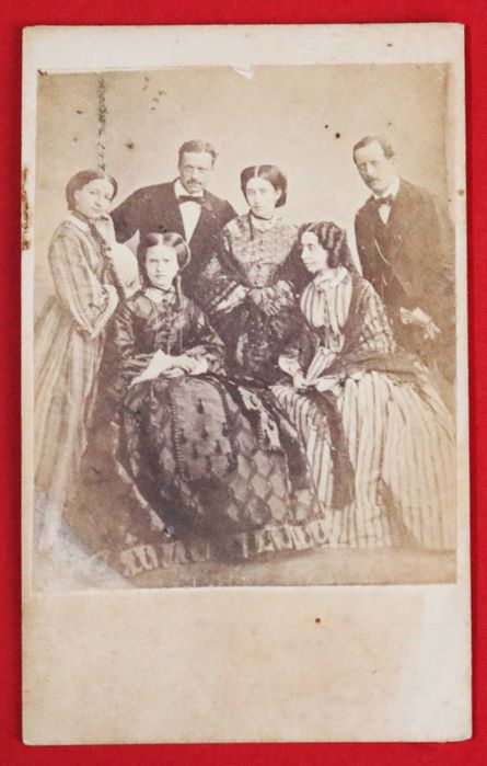 Princesa/Rainha Maria Pia de Saboia e comitiva italiana CDV raro