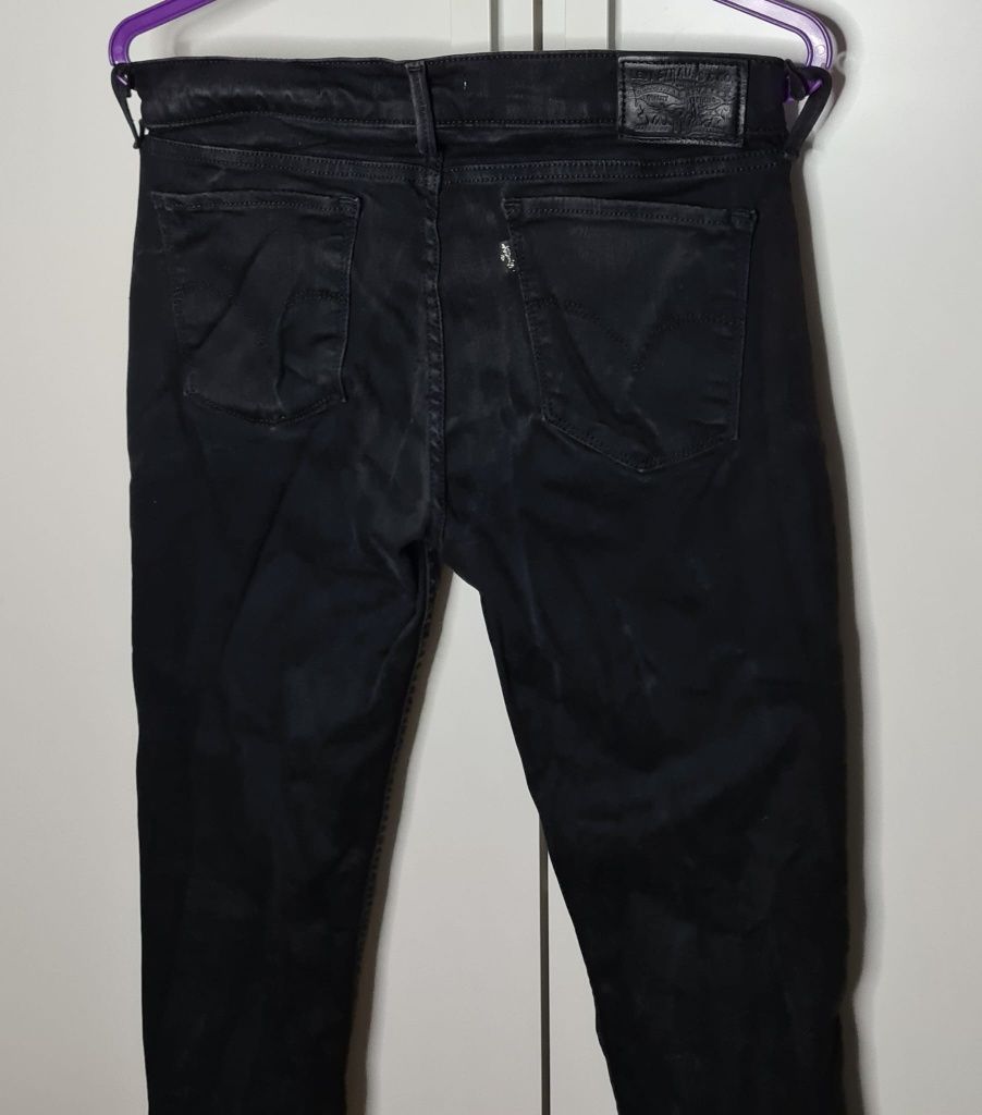 Levi's 710 super skinny 30x30 damskie jeansy czarne rurki