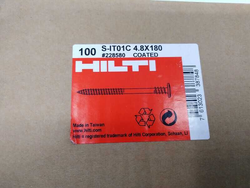 Wkręty HILTI 4.8x180 mm, 100 sztuk/opak, 2 opakowania