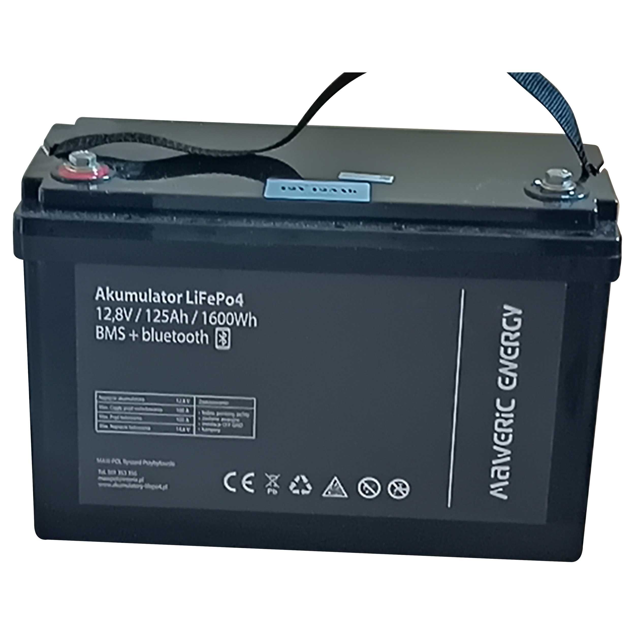Akumulator LiFePO4 12V 100Ah z BMS Bluetooth balanser + ładowarka 15A