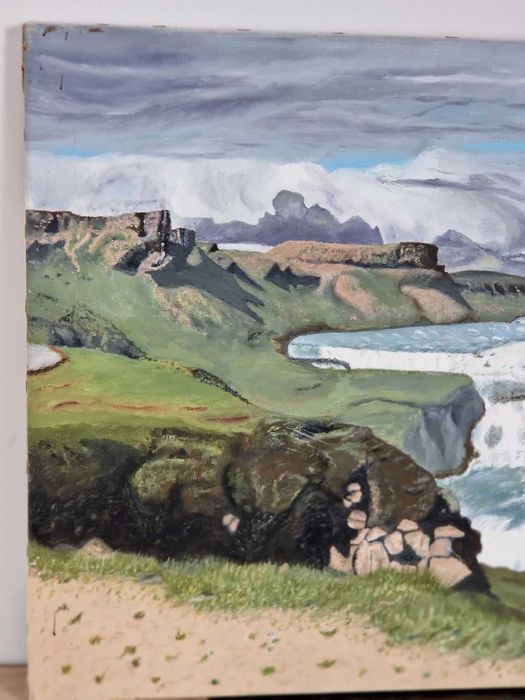 Obraz, olej na płótnie, Wodospad Gullfos