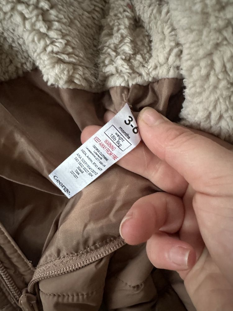Nowy bez metki kombinezon zimowy 68 cm karmelowy unisex