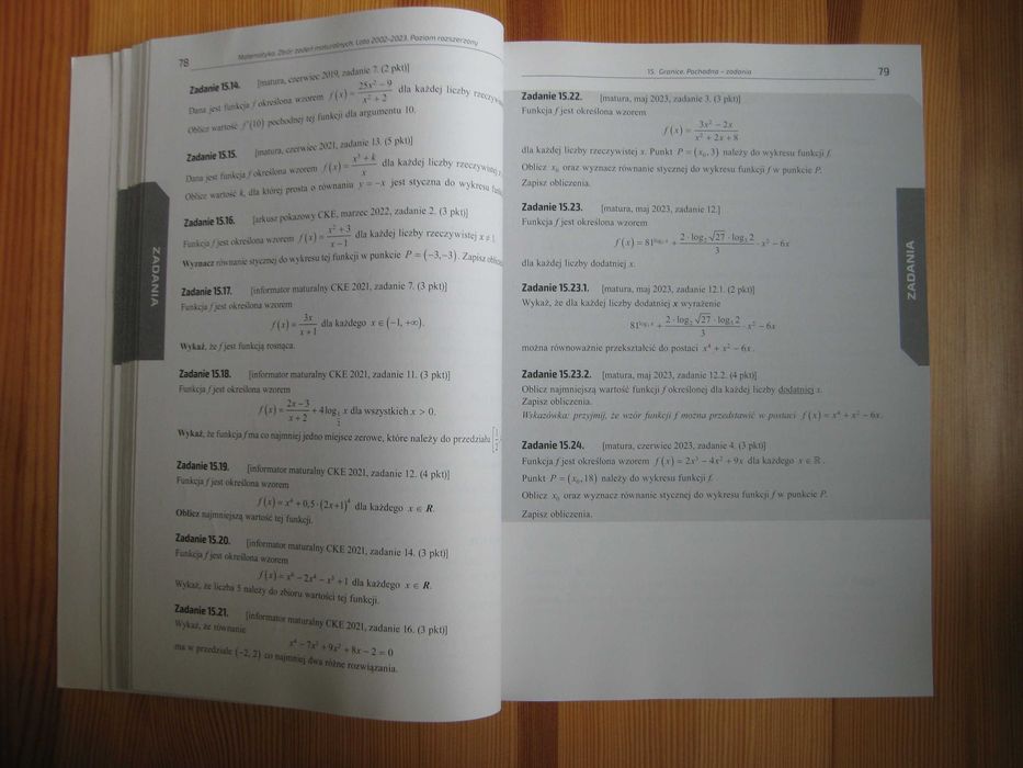 Matematyka zbiór zadań maturalnych 2002 -2023 OE rozszerzony jak nowy