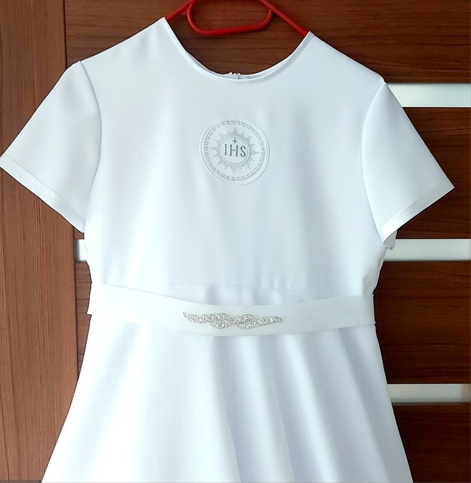 Sukienka komunijna + torebka + rękawiczki 152/158