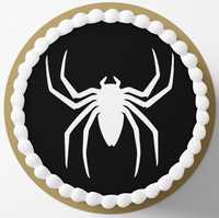 OPŁATEK na tort pająk spider black czaro biały