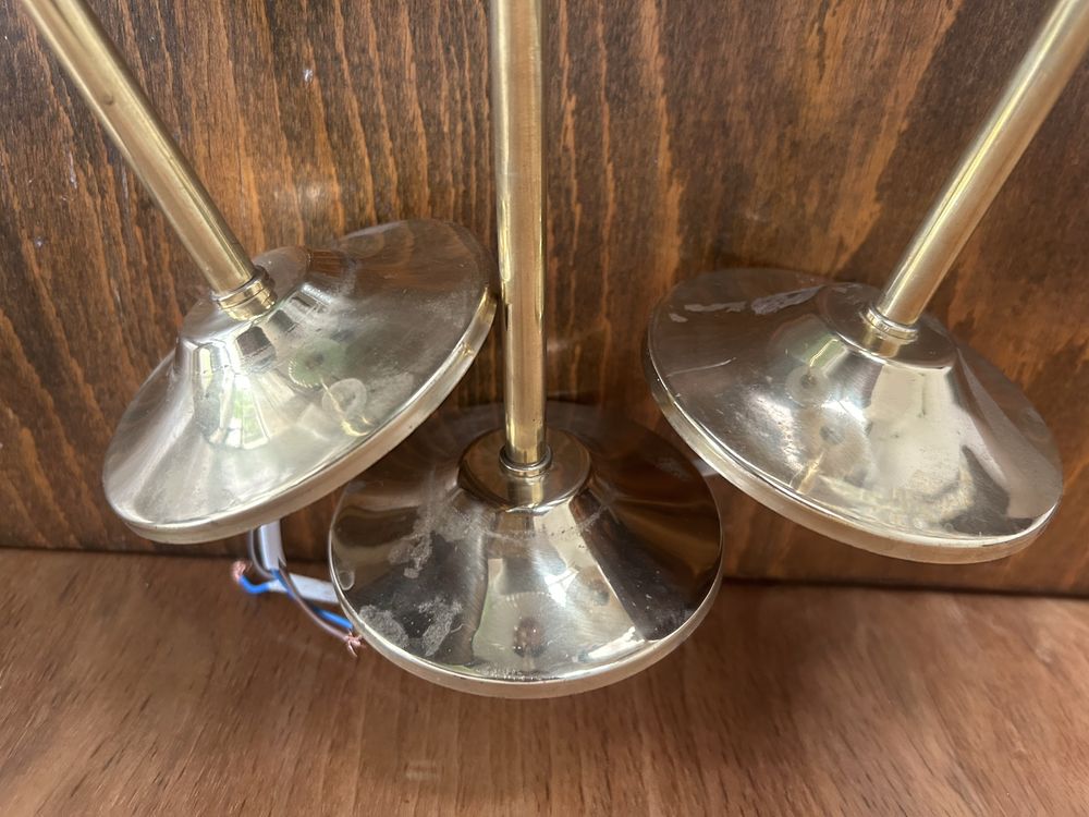 Stara lampa art deco szklany klosz żyrandol