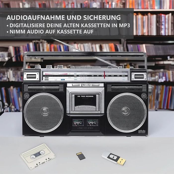 Ретро Магнітофон  касетний Bluetooth Silva Schneider.