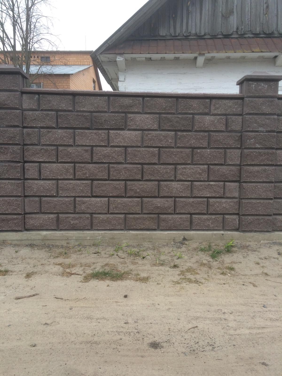 Блоки для парканів  Бетонні Європаркани ( заборів ) рвані, будівельні