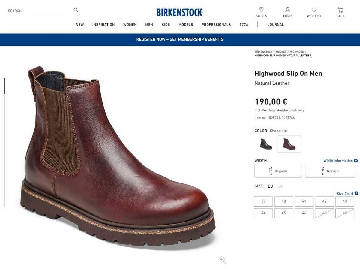 Ботинки мужские Челси Биркеншток Birkenstok.