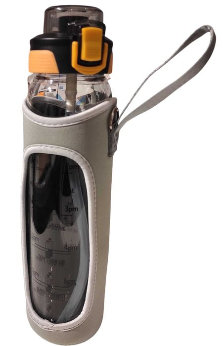 Szklana Butelka ze Słomką I Neoprenowym Rękawem z paskiem 1litr