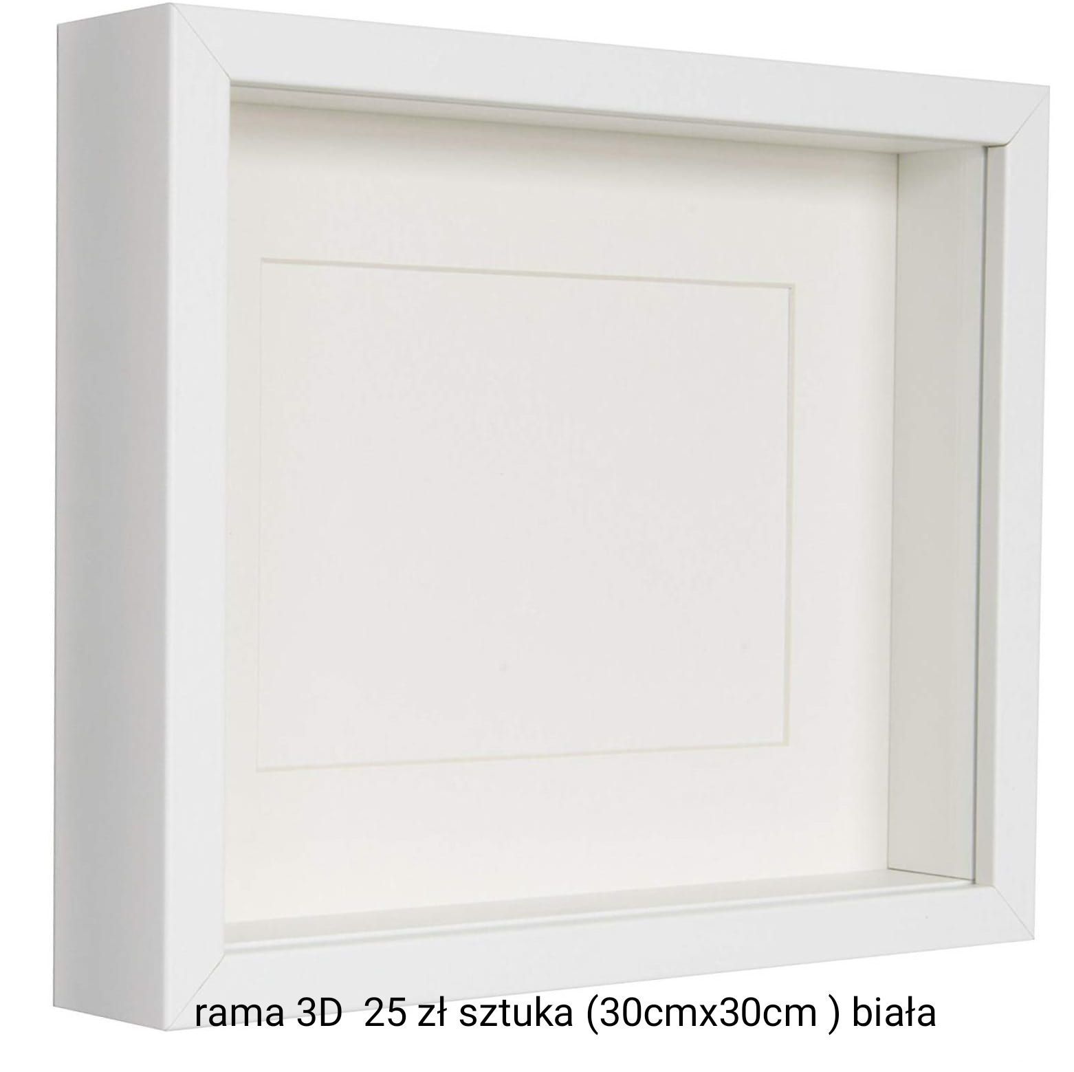 Rama 3D 30x30 biała
