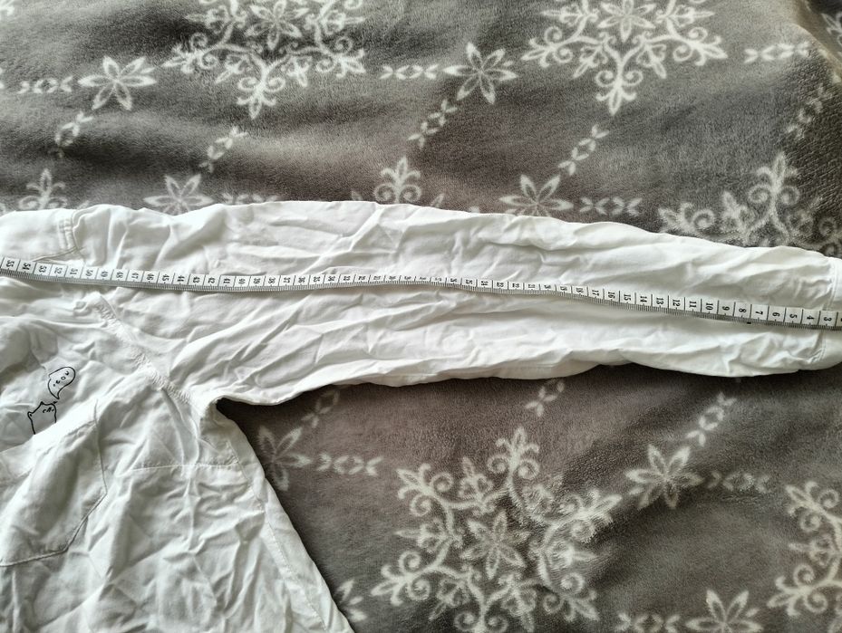 Biała bluzka z kotem, elegancka, apel, zakończenie roku, dziewczeca