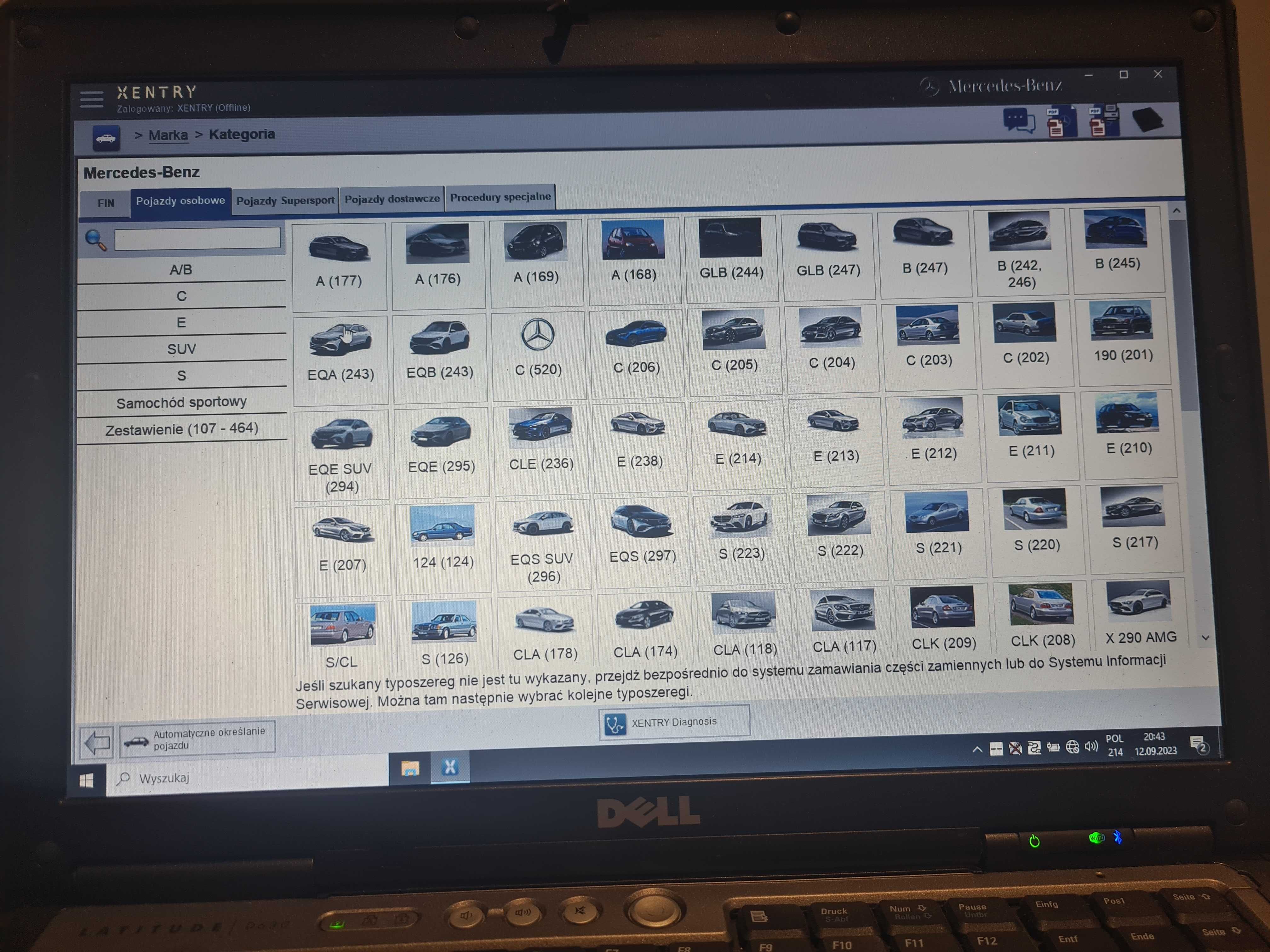 Laptop Dell E6330 z programami Diagnostyki Mercedes Xentry DAS 09.2023