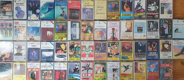Kolekcja muzyki rozrywkowej '80/'90/'00 na kasetach - 100 sztuk