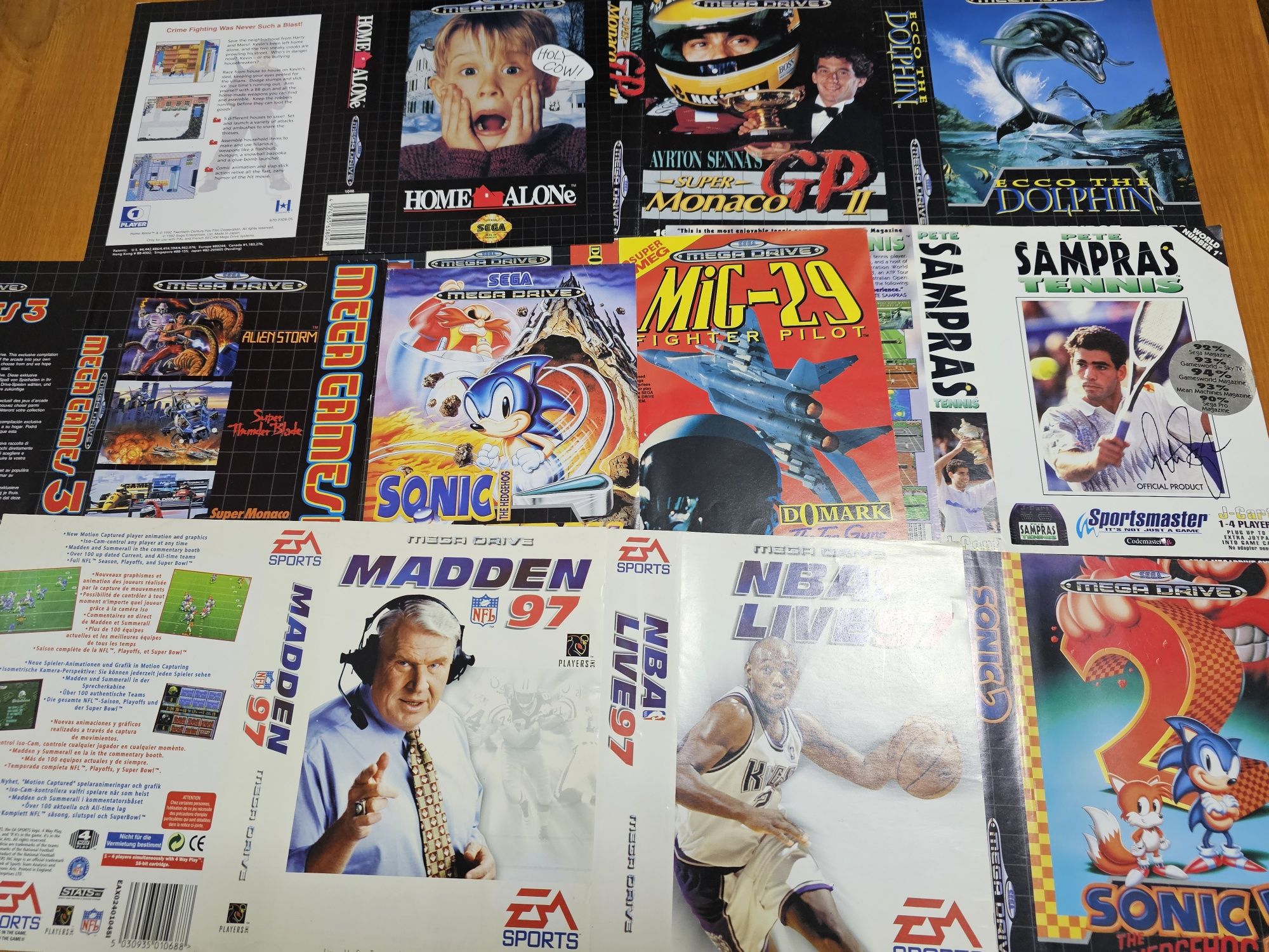 Capas originais para jogos Mega Drive