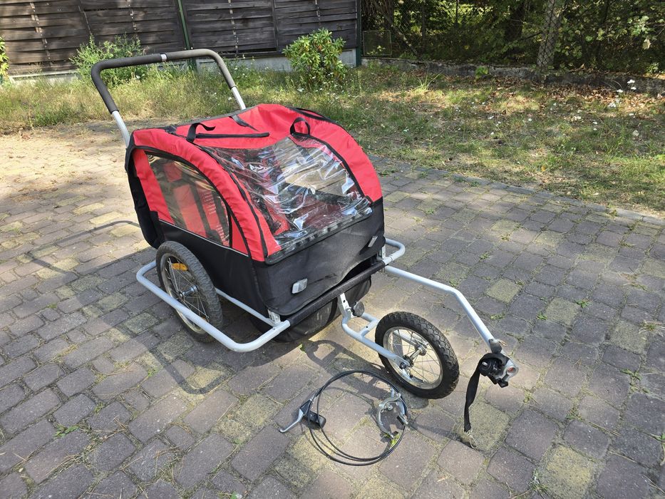 Przyczepka rowerowa z hamulcem dla dzieci wozek Jogger 3w1 riksza