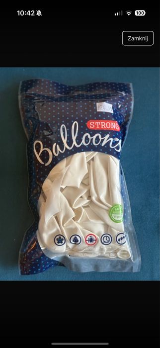 Balony białe 50 szt.
