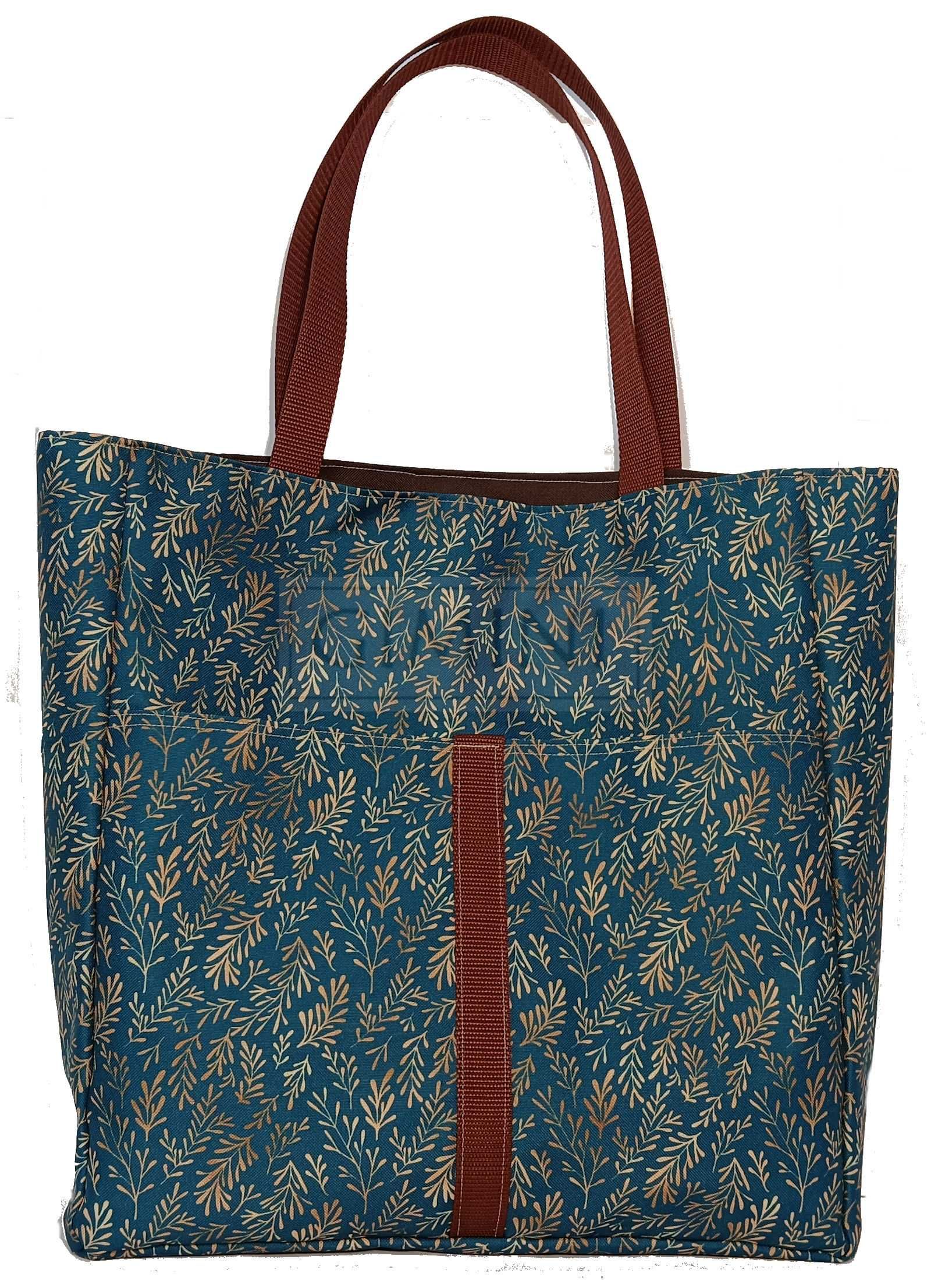 Torba GIMINI shopper bag, torebka na zakupy,  wzór w złote liście