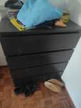 Cómoda de 4 gavetas preto