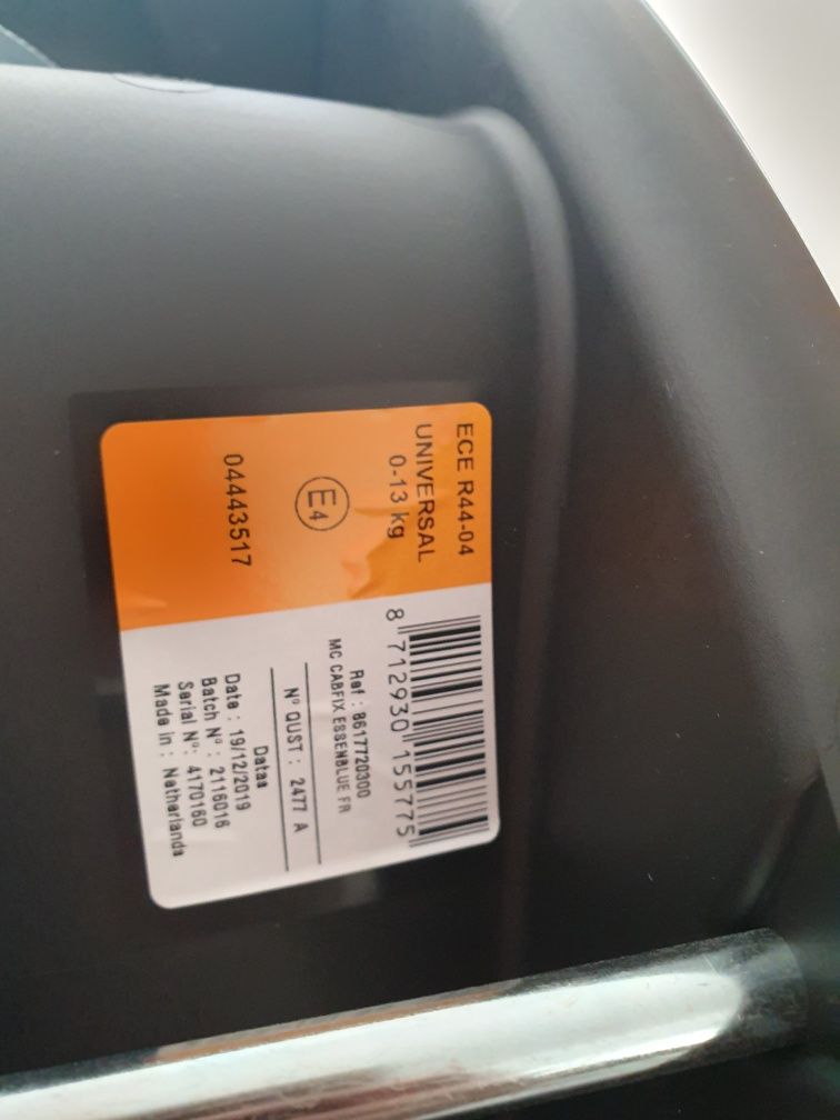 Maxi cosi Cabriofix z bazą isofix - Niebieski - Gwarancja