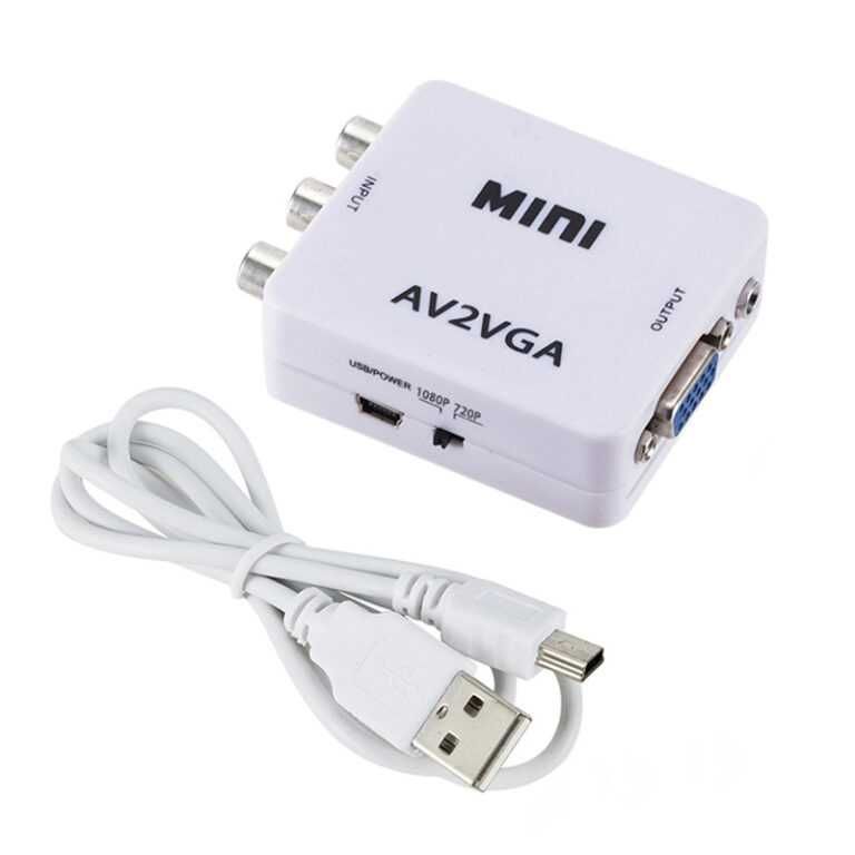 Конвертер AV BNC RCA видеосигнала AV2VGA для автомонитора VGA