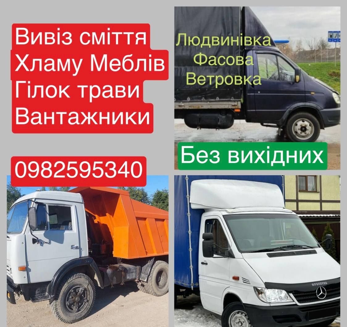 Вивіз сміття вантажники Людвинівка