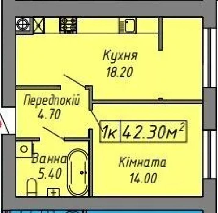 Продам однокімнатну квартиру в центральній частині міста