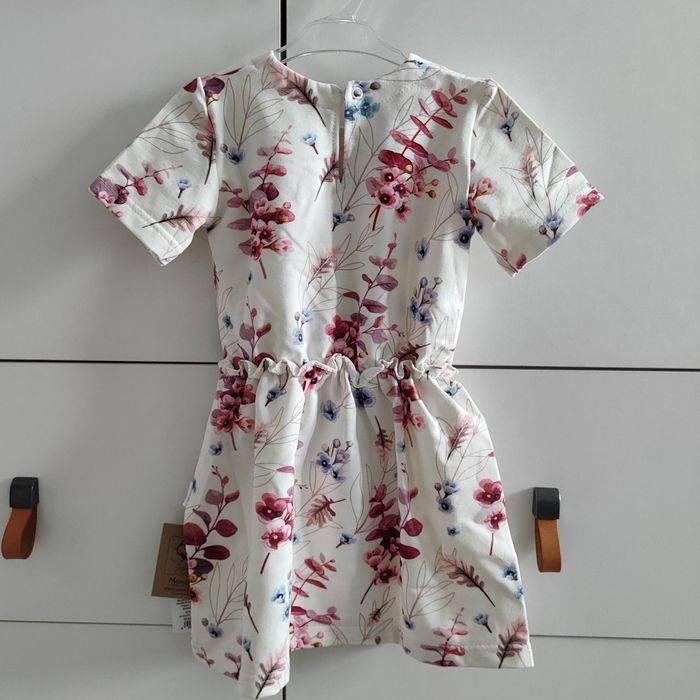 Bawełniana sukienka w kwiaty, krótki rękaw, 92 / 98