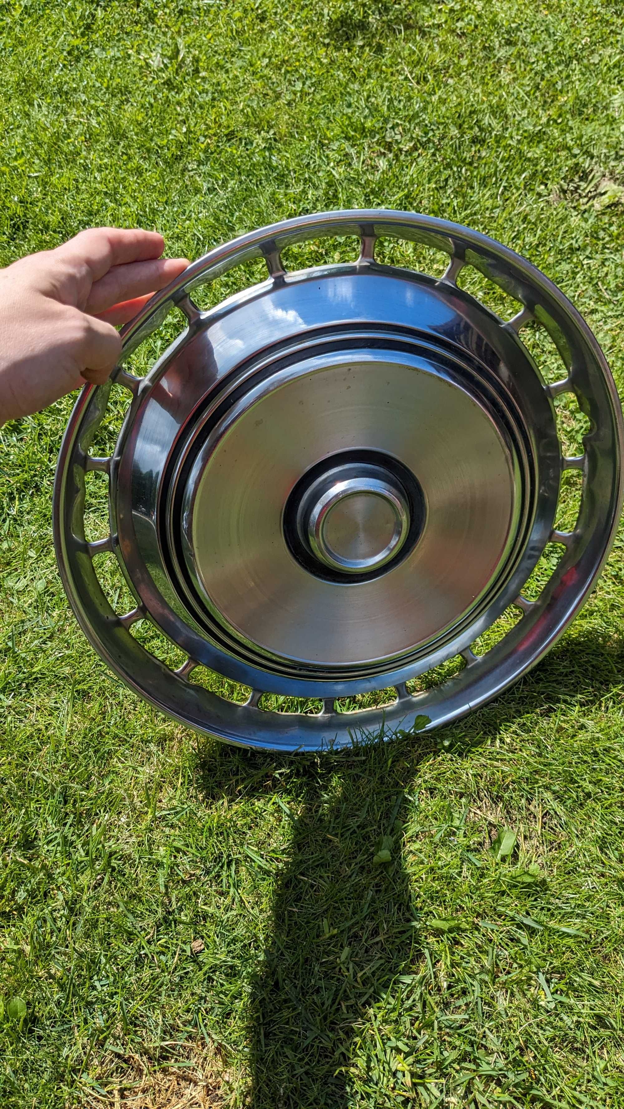 Kołpaki Chromowane 4x sztuki Retro PRL Vintage - Stal Chrome Połysk