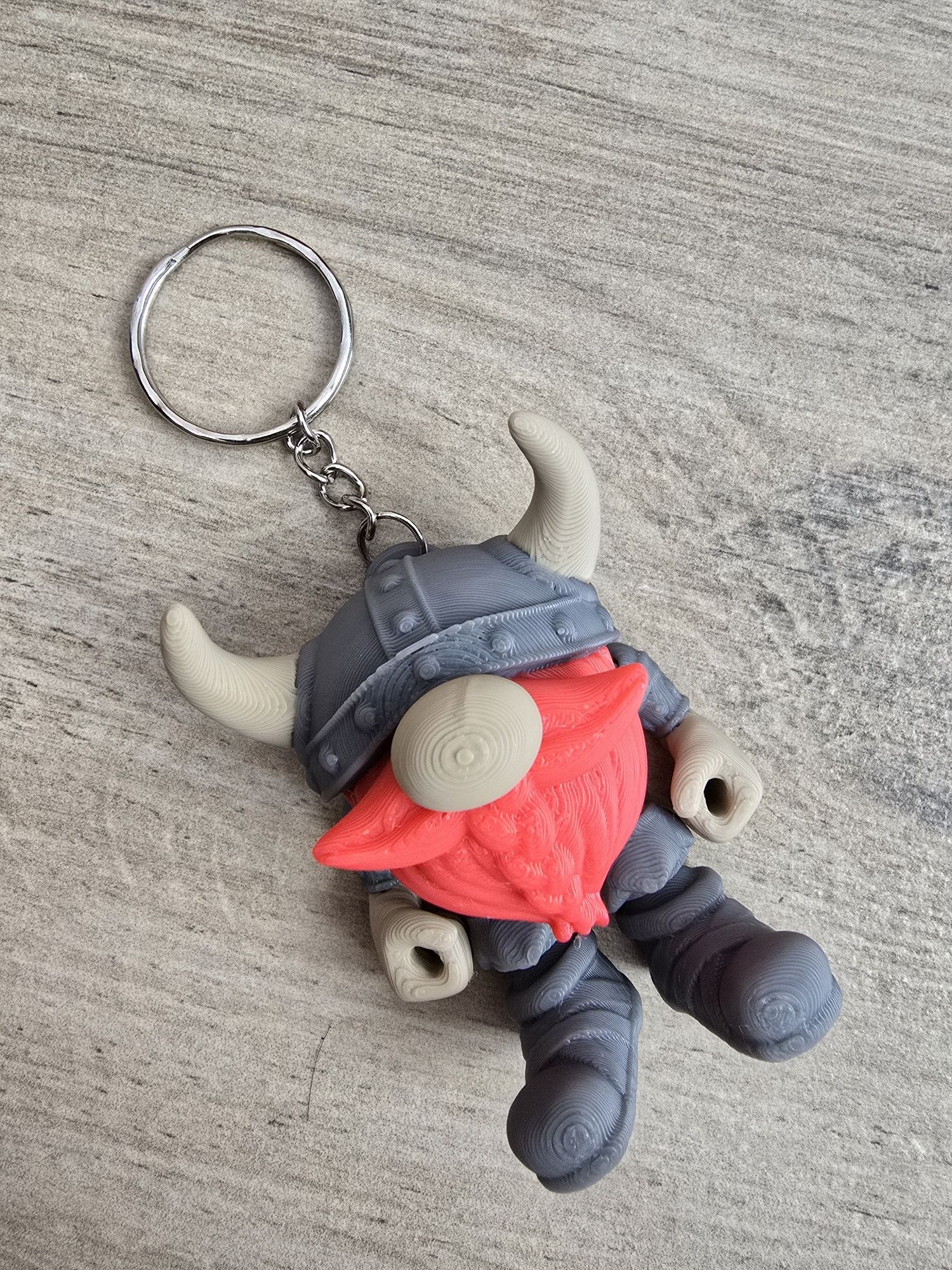 Breloczek Flexi-Viking Gnome 3d - Brelok Druk3d fidget Keychain
