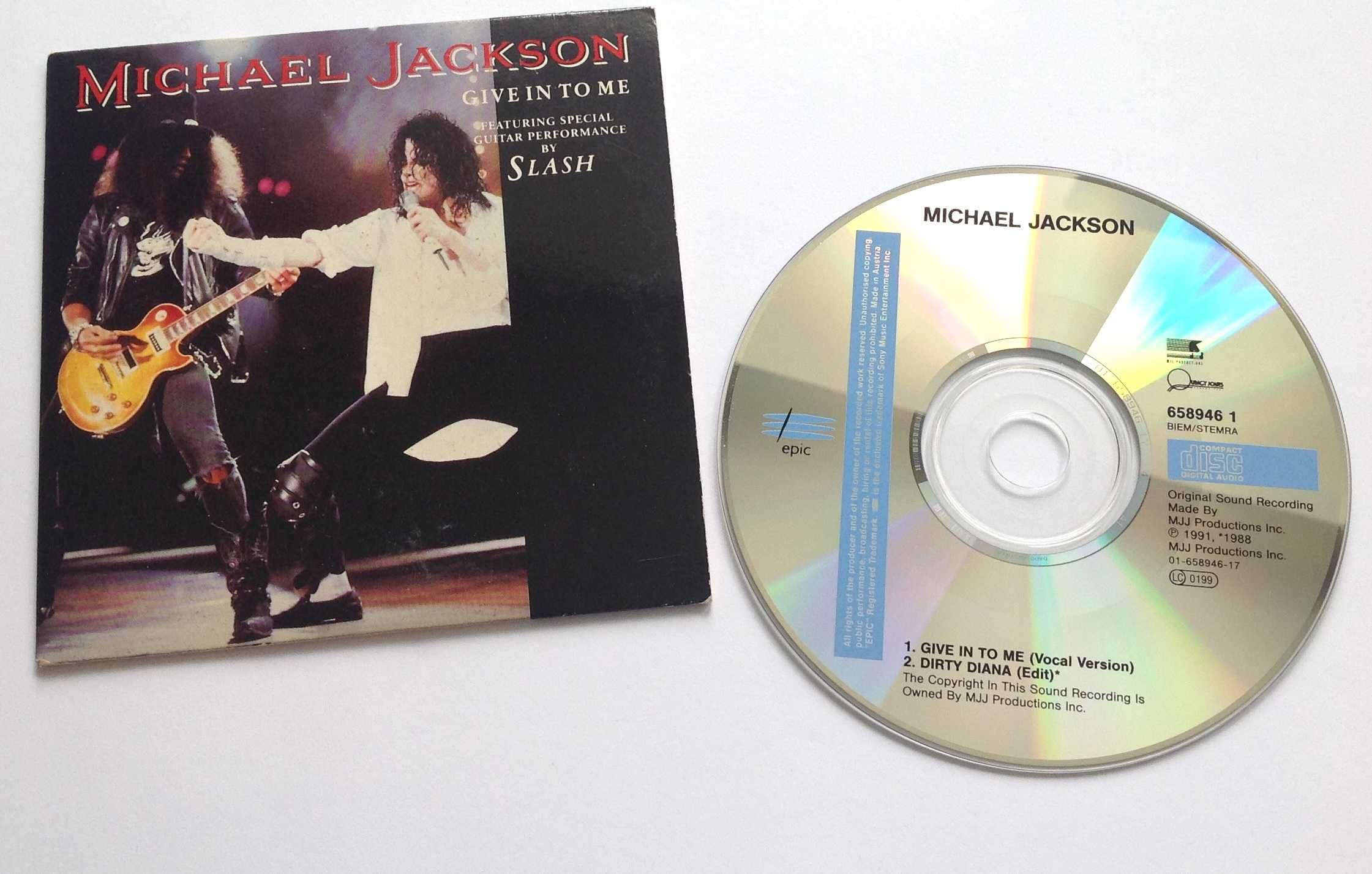 Michael Jackson Featuring Slash Give In To Me CDS