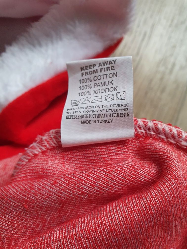 Świąteczny sweter płaszczyk NOWY przebranie Mikołajka 86 92