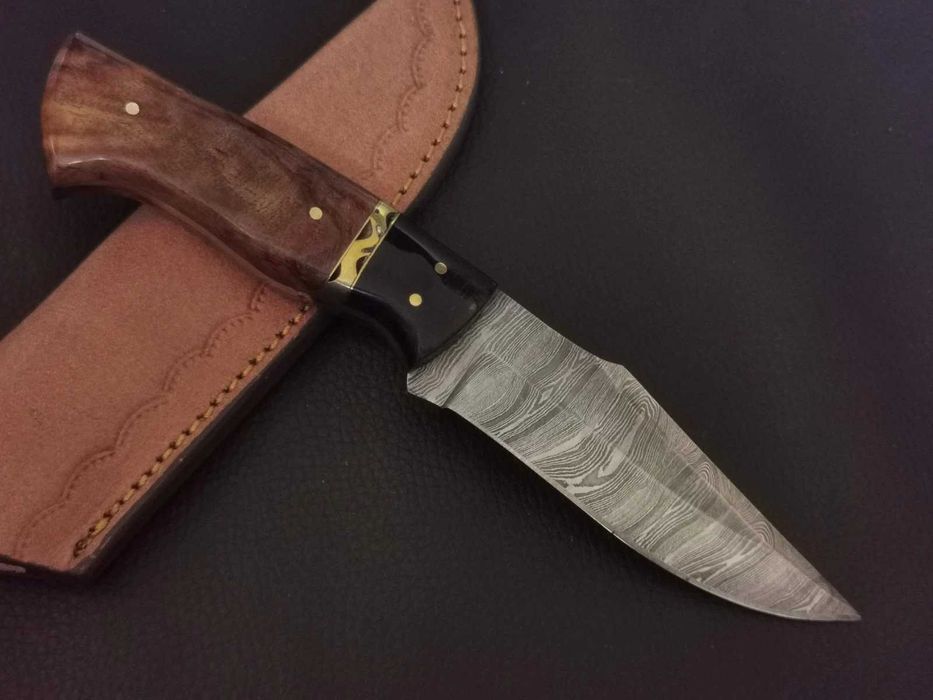 NÓŻ DAMAST myśliwski kuchenny stal damasceńska 23cm. ręcznie kuty