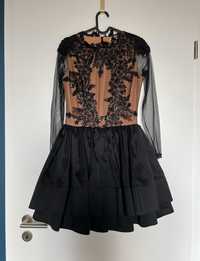 Lou ODILLA - Czarna rozkloszowana sukienka