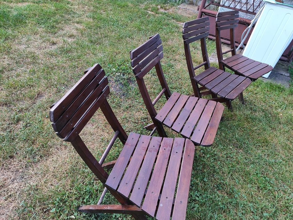 Krzesła ogrodowe Tarasowe 4szt Drewniane Solidne