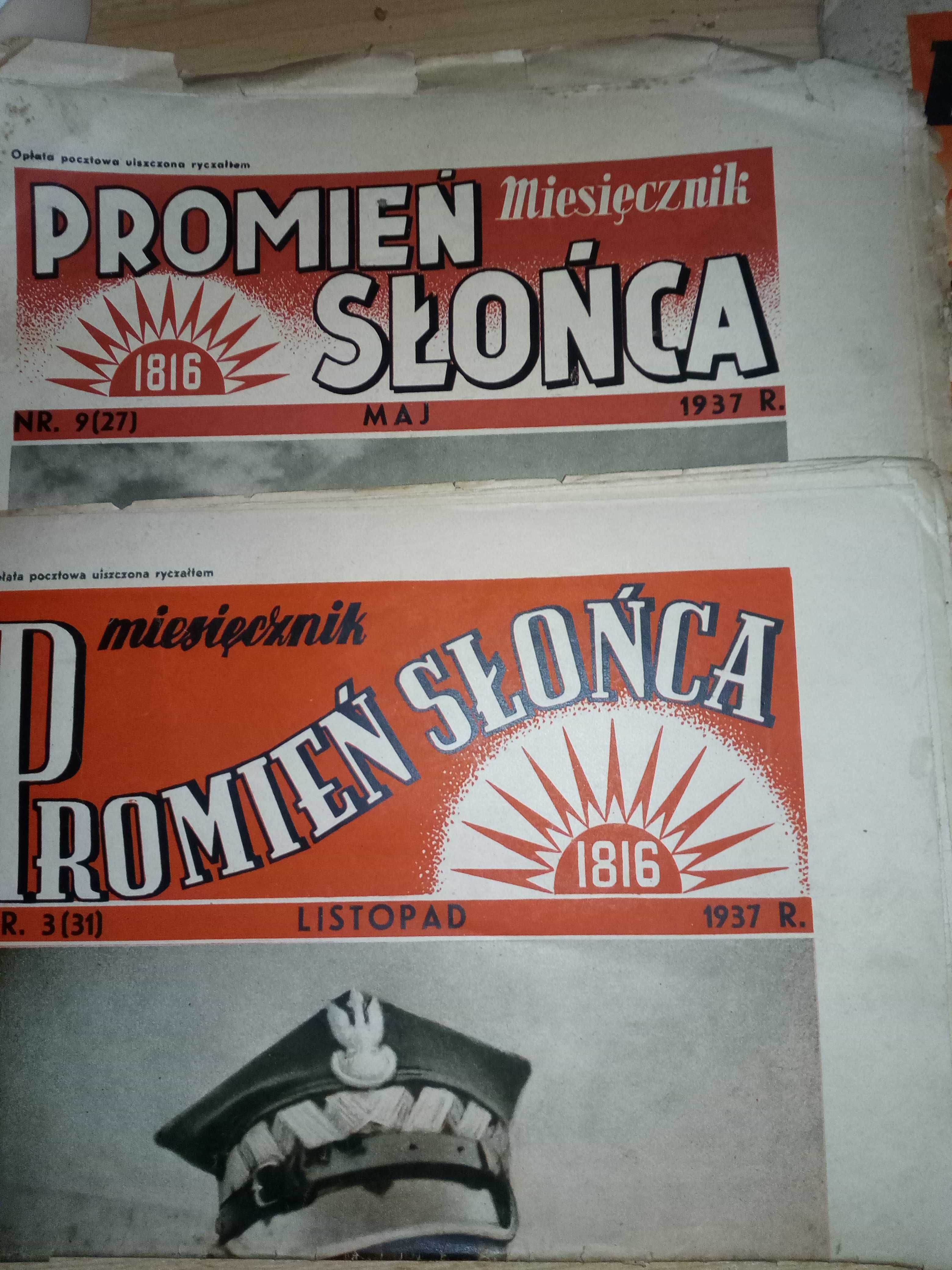 5 Gazet Misiecznika Promień Słońca lata 1937,38,39