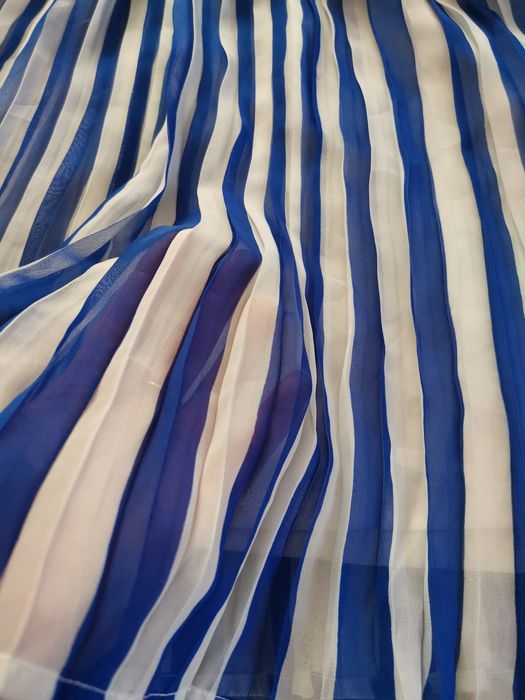 Letnia sukienka w marynarskie paski plisowana zwiewna 38 pas z gumką