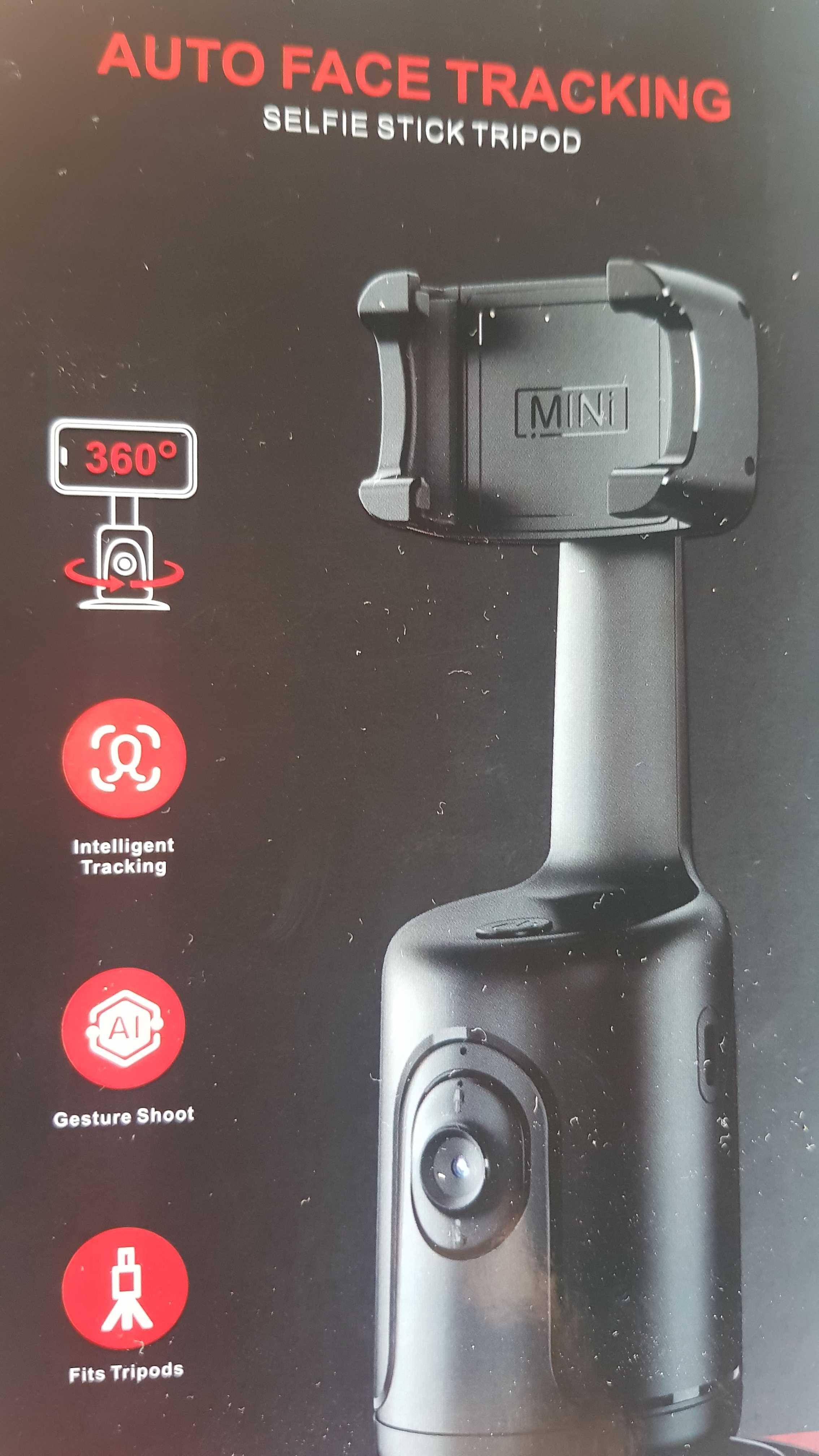 tripé com bastão de selfie com rastreamento automático de rosto