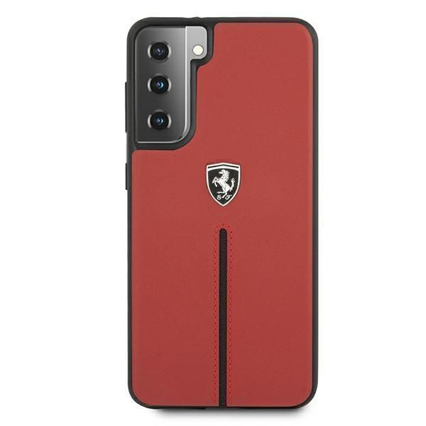 Etui Skórzane Ferrari do Samsung Galaxy S21 5G - Czerwony