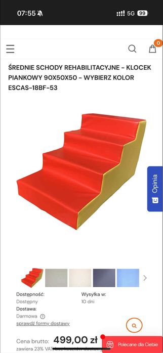 Schody rehabilitacyjne dla dzieci jak nowe