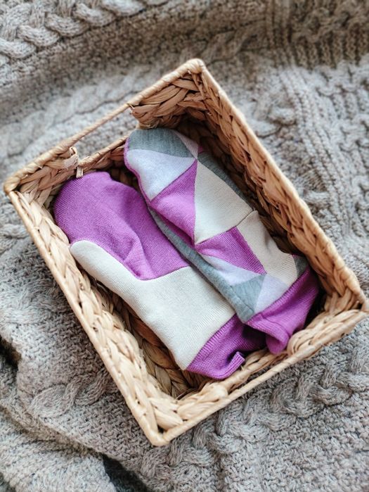 Rękawiczki patchworkowe damskie, 100% wełna, kaszmir