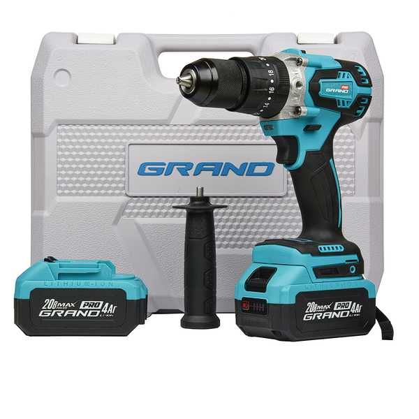 Потужний  безщітковий шуруповерт ТМ Grand ДА-20/13 UBL PRO з ударом