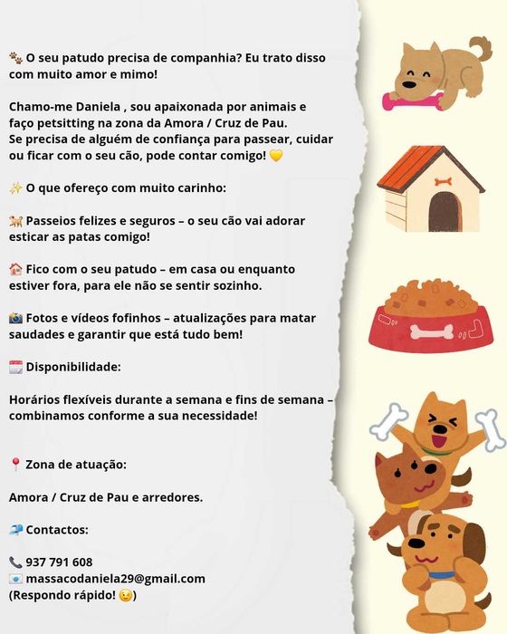 Cuido de animais com muito amor