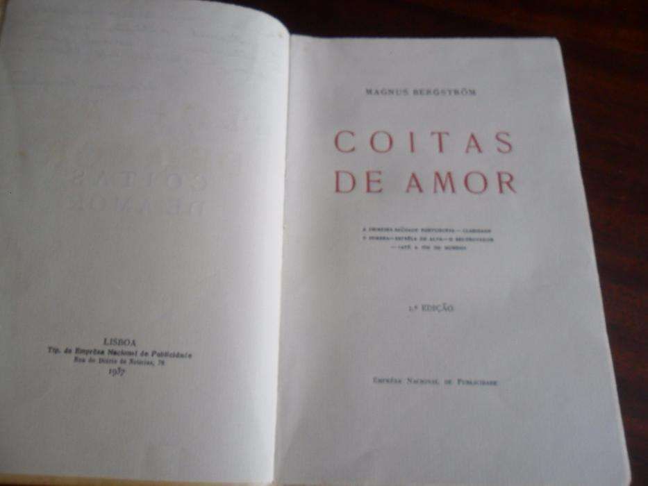 "Coitas de Amor" de Magnus Bergström - 2ª Edição de 1937 - Autografado