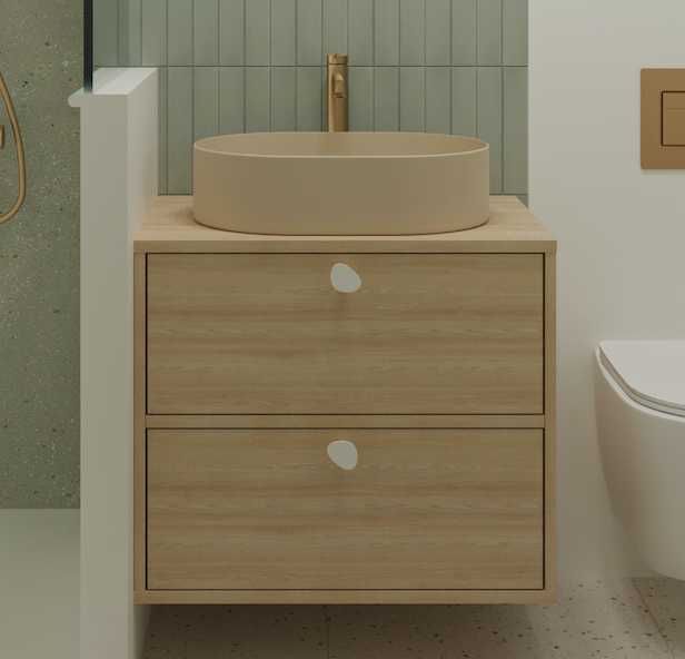 Szafka pod umywalkę japandi GÓRNA PÓŁKA