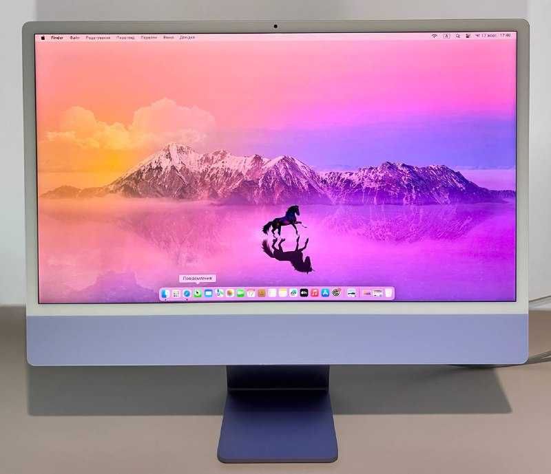 Apple iMac M1 24" 4.5K 8GPU Purple 2021 Тріщина на захисному склі.