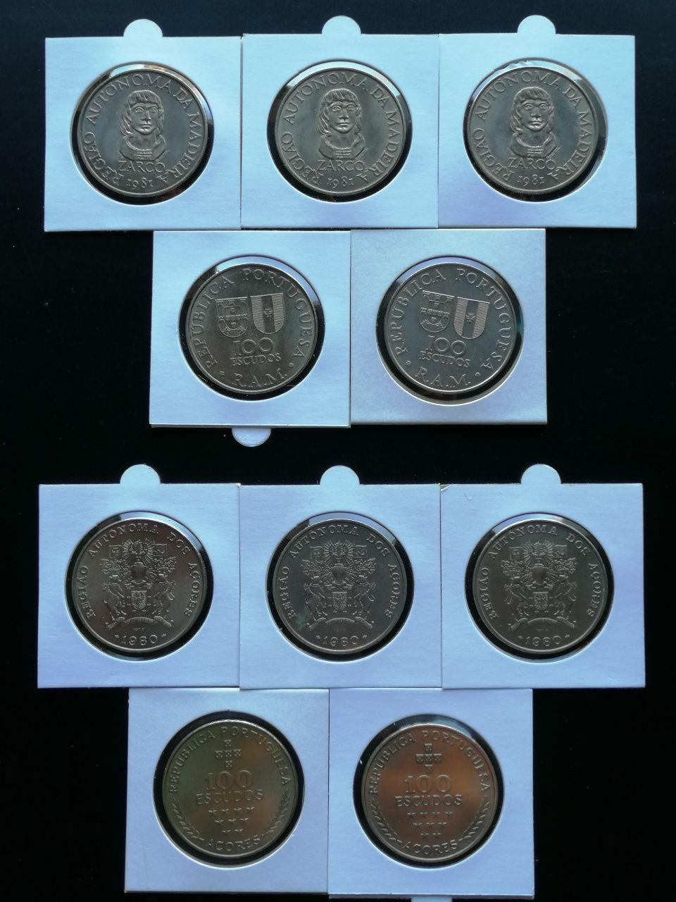 Moedas de 100 escudos Açores e Madeira