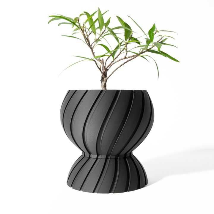 Vaso de Planta Design Espiral 3D - Moderno e Escultural