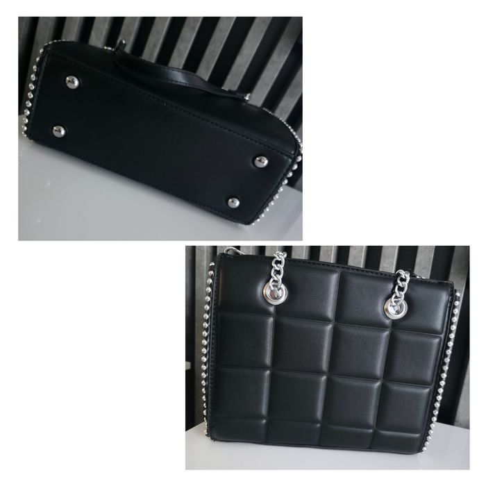 Elegancka pikowana torebka do ręki i przez ramię