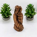 Rzeźba Jezus Chrystus Frasobliwy 20 cm Jasny Brąz Lewa Dłoń